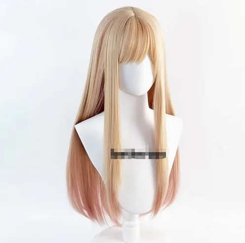 Marin Kitagawa Marin Cosplay Wigs Long Pink Gradient Heat Resistant Hair Party Wig + a wig cap