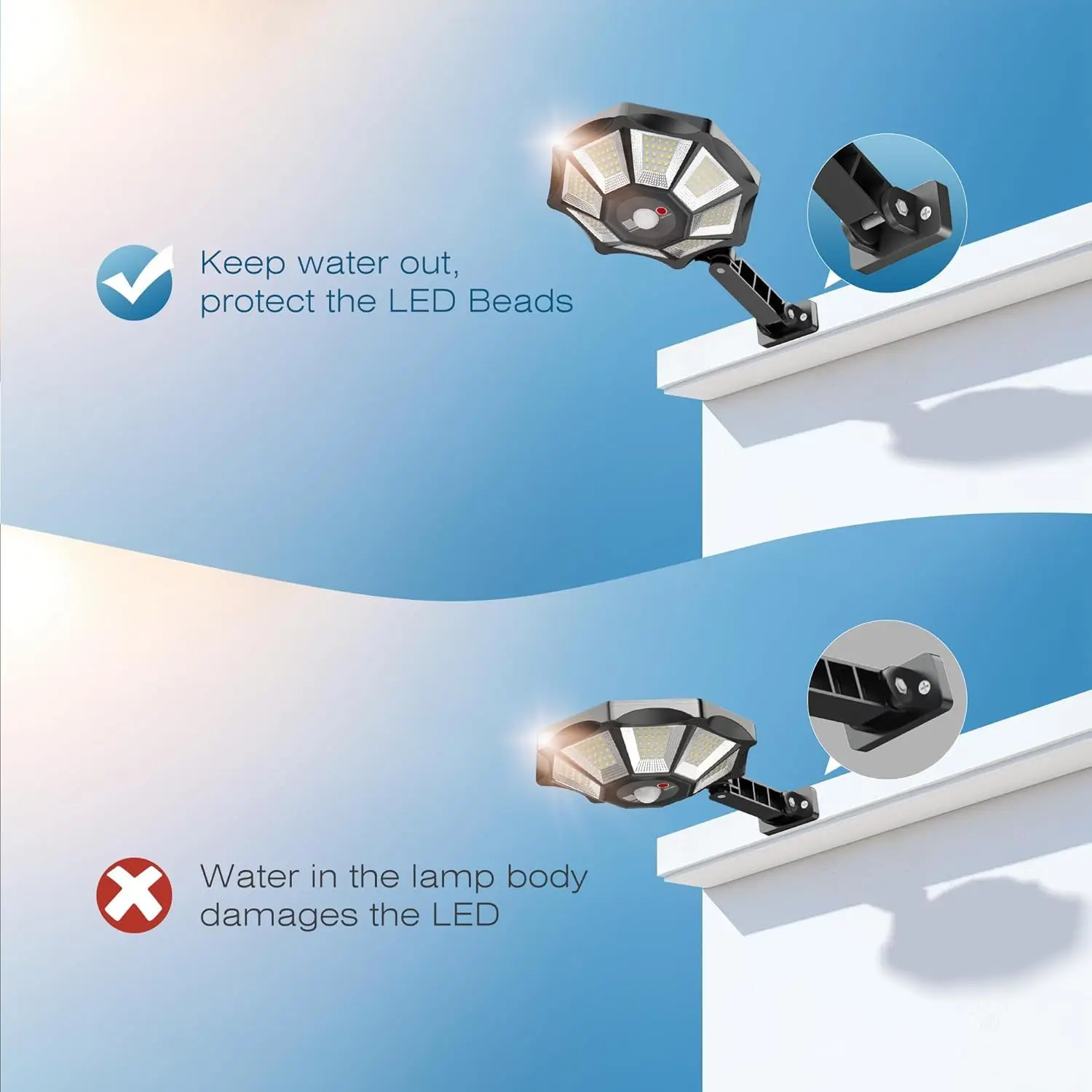 1 pacote de luzes solares ao ar livre 168led 6500k sensor movimento luz inundação do anoitecer ao amanhecer lâmpada rua solar para quintal jardim piscina garagem