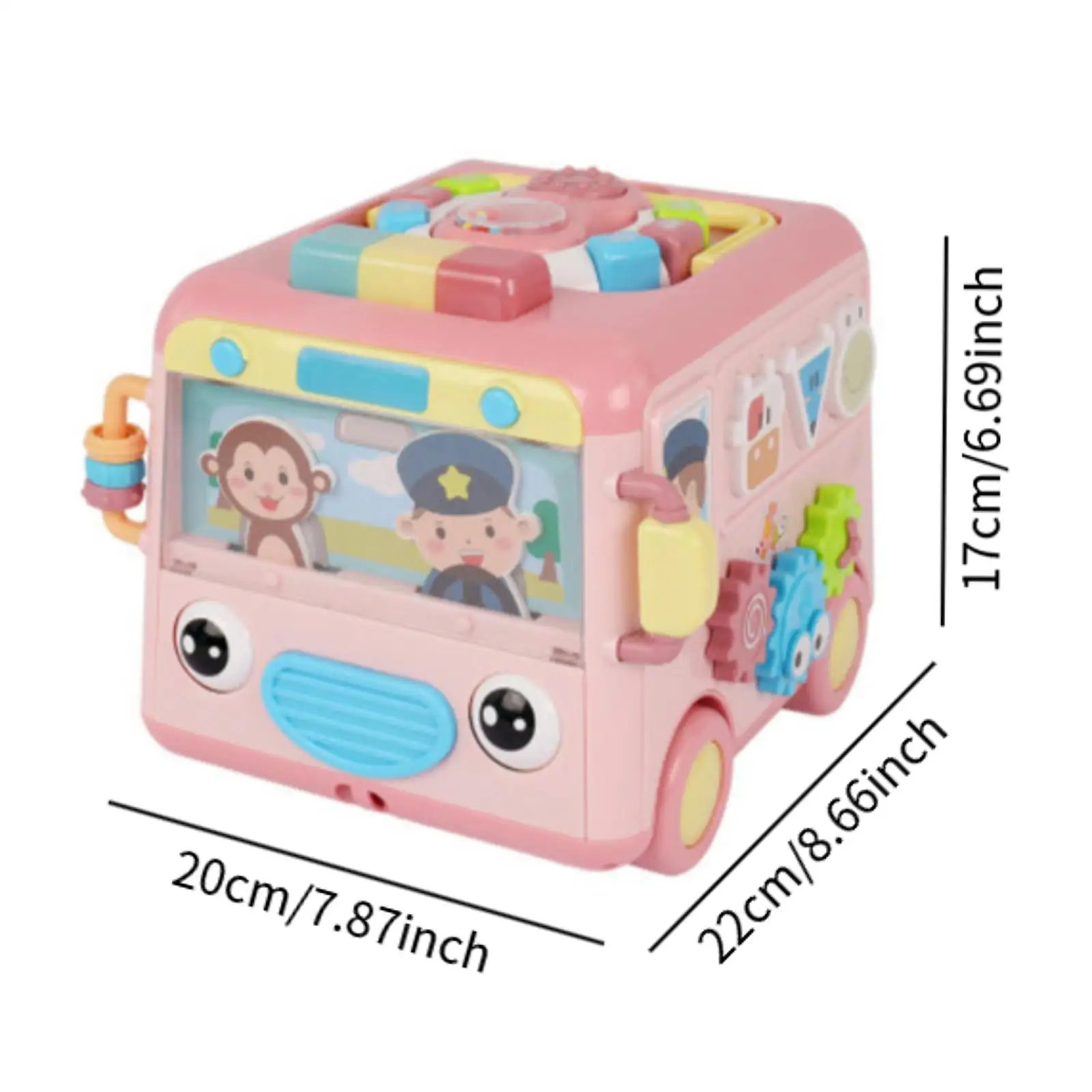 Juguete de autobús para bebé, aprendizaje de desarrollo con música, habilidades motoras finas, juguete sensorial para niños, niñas, niños, regalo para bebés