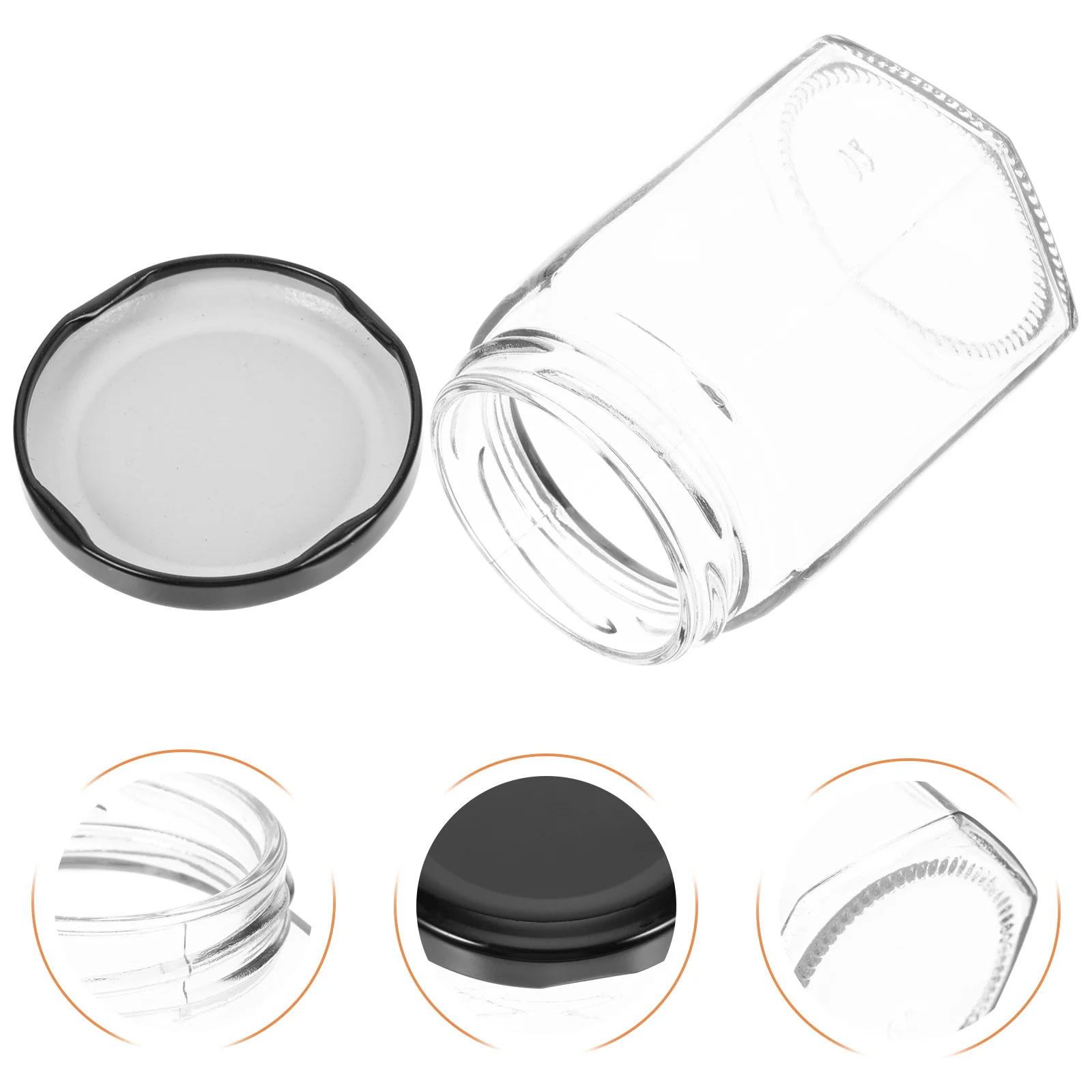 

4Pcs Glass Honey Jar Transparent Lid Kitchen Storage Jar Syrup Jam Container Honey Pot Jars with Lids Syrup Dispenser