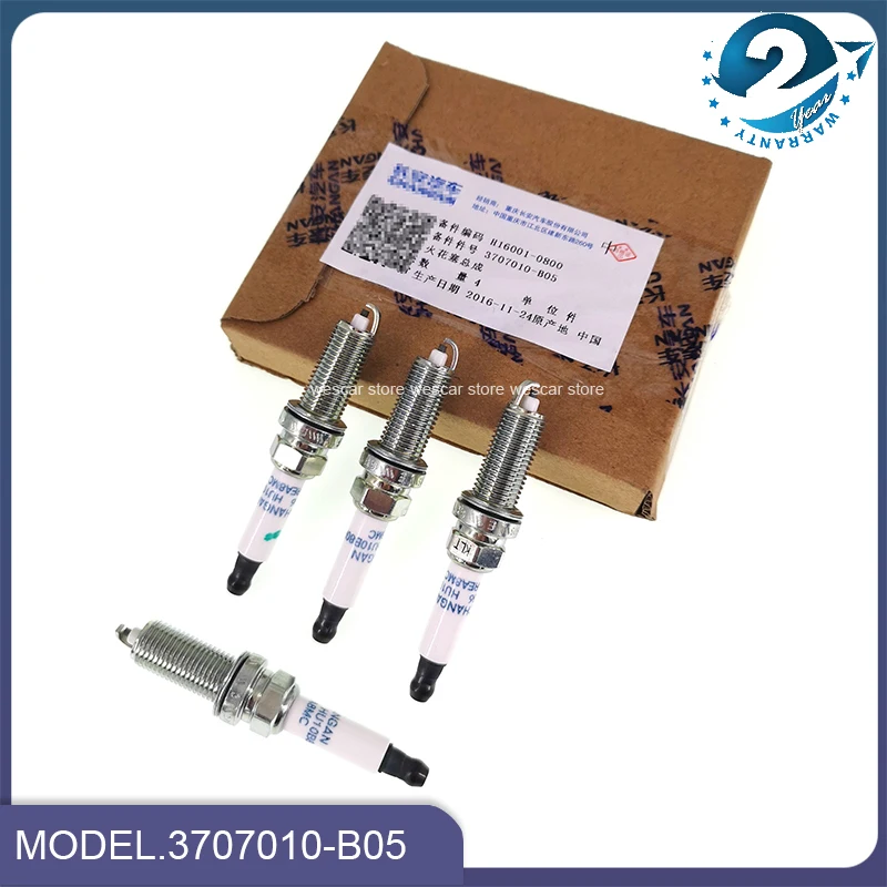 4pcs/set Spark Plug 3707010-B05 for CHANGAN CS35 EADO AlsvinV5 V7 EADO XT 1.6L