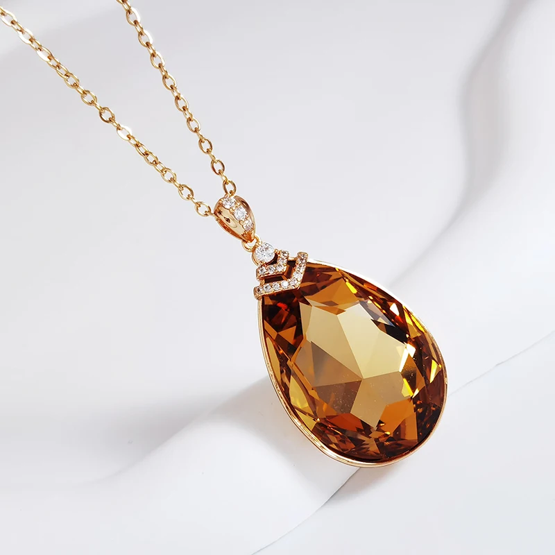 

Модное ожерелье с подвеской в виде сердца с кристаллами из Австрия для женщин женское свадебное ожерелье новые ювелирные изделия на шею на День Матери Бижутерия Подарки