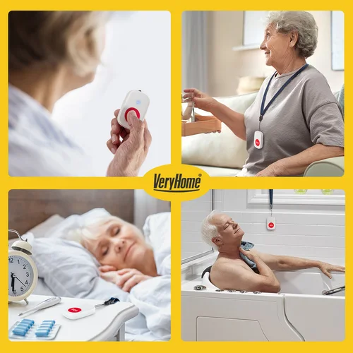 Imagen 2 del producto Buscapersonas para cuidadores, botones de llamada inalámbricos para enfermera, monitoreo de personas mayores, sistema de alerta SOS, alarma portátil, timbre de llamada para ancianos en casa