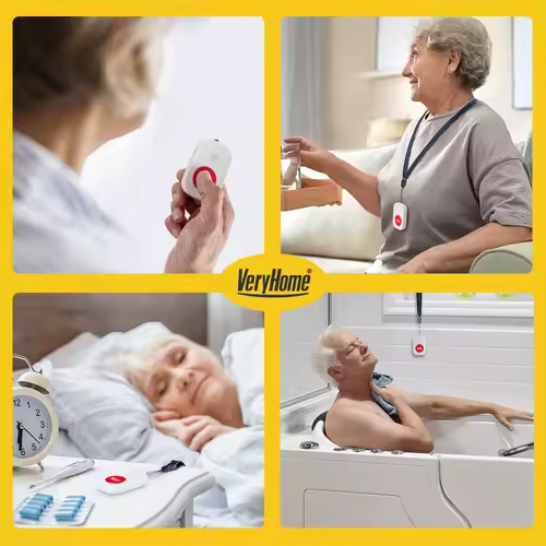 Caregiver Pager Wireless Nurse Call Buttons for Elderly Monitoring SOS Alert System Portable Alarm Call Bell for Nursing Home - Image 2