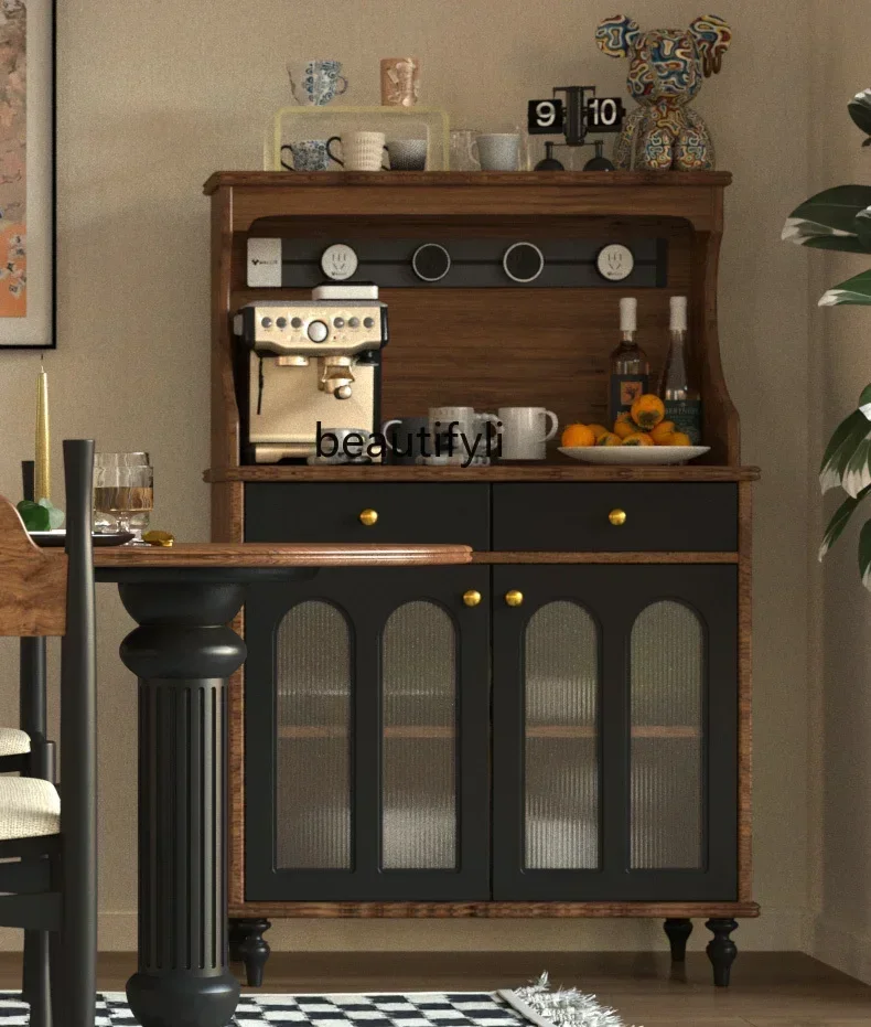 

American French retro style dining side cabinet kitchen partition porch locker storage integrated cabinet