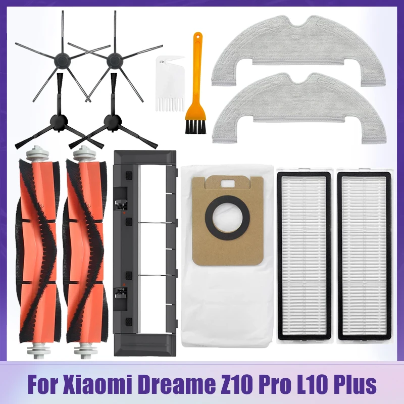Accesorios para aspiradora robótica Dreame L10 Plus / Z10 Pro, cubierta de cepillo principal/lateral, bolsas de polvo, filtro Hepa, mopa, piezas de tela