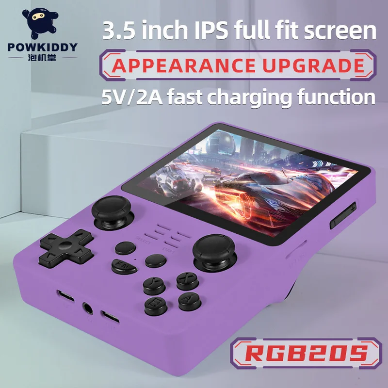 

Powkiddy Rgb20s Game Console 3.5 Inch Ips High-Definition Screen Nostalgic Retro Psp Handheld Joystick Arcade Game Machine Gifts