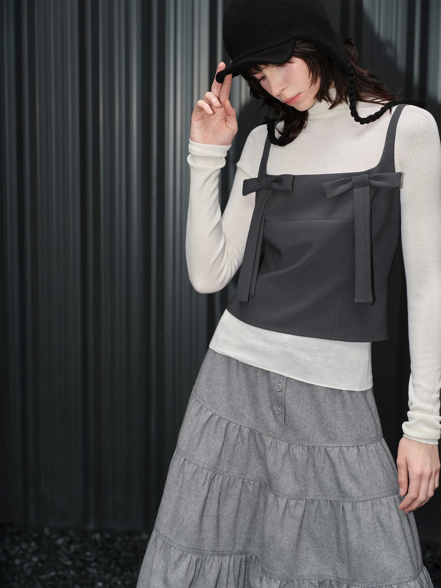 

ay Knot Strap Vest Top Women's Retro Sle Design Spring 2026 Streetwear Polyester Fiber ort Length