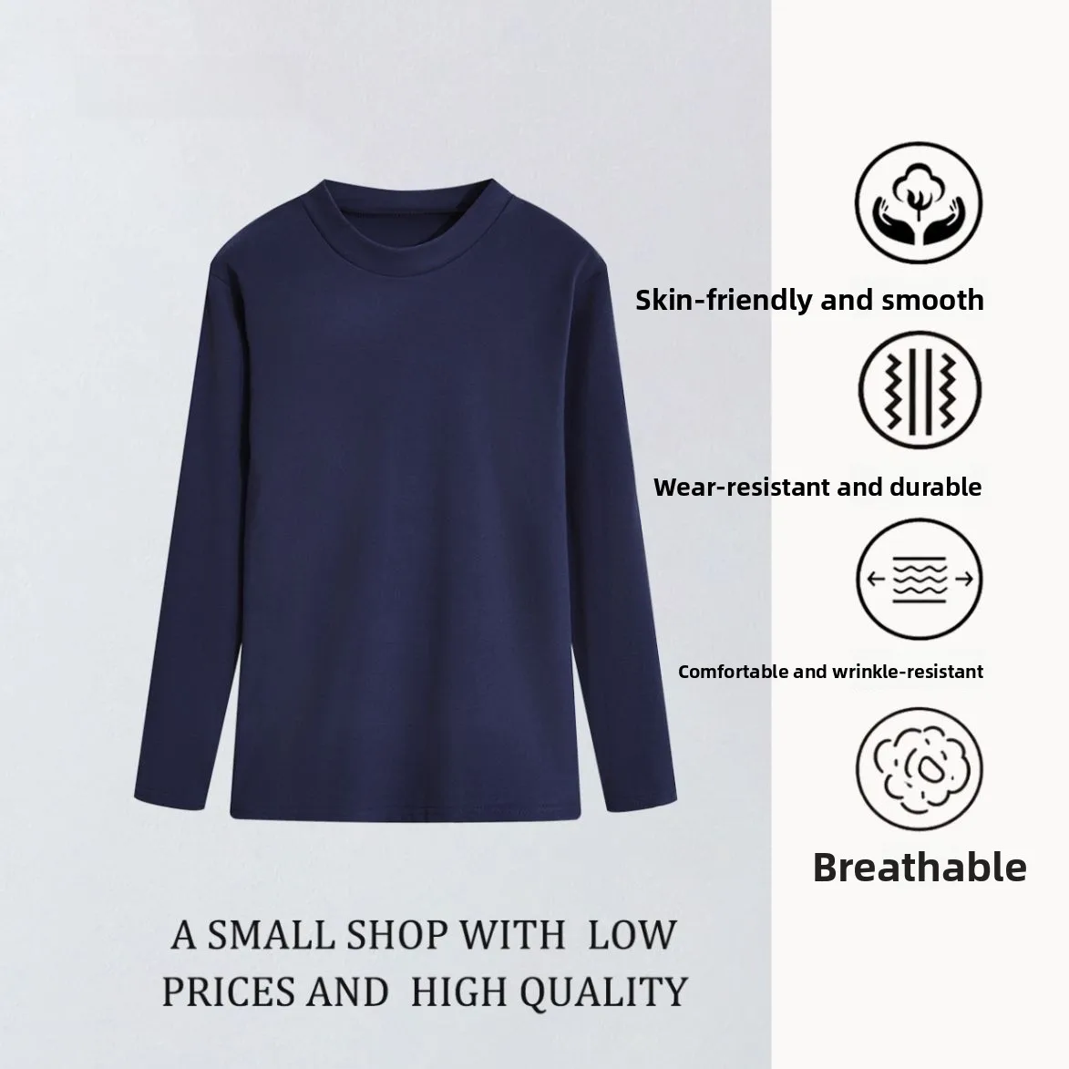 

Men's Autumn Winter Double-sided Fce Long Sve round Ne Base irt Warm Color INS T-irt Bla Sli Inner Wear