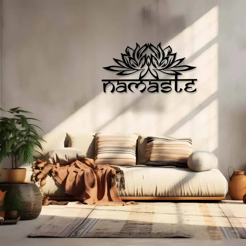 Namaste Metall-Yoga-Skulptur Langlebige Wetterfeste Innen- und Außendekoration Keine Elektrizität Erforderlich