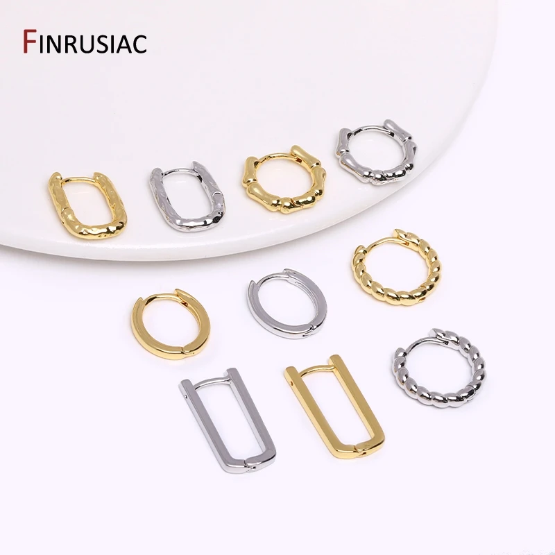 Gold Überzogene Messing Einfache Hoop Ohrringe Hohe Qualität Frauen Ohrringe, Eingelegten Zirkon Trendy Hoop Ohrringe Mode Schmuck Geschenke – Detail 14