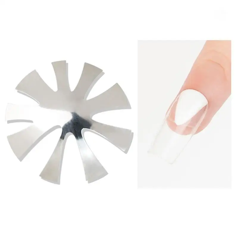 Pro 9 Sizes Easy French Smile Cut V Line Almond Shape Tips Manicure Edge Trimmer Nail Cutter Acrylic Pink White  Nails