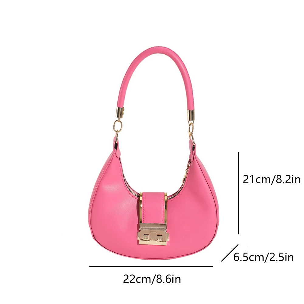 Fashion and casual PU solid color shoulder bag, women's handbag, multifunctional armpit bag suitable for women's daily travel-ll image 2