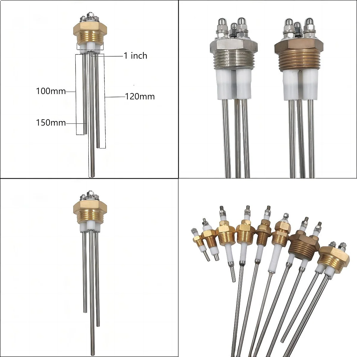 G1 Inch Thread Water‑Level Electrode Probe SUS304 / Brass Copper Sensor for Boiler Deep Well