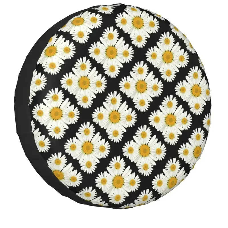 Daisy Diamond Pattern Spare Tire Cover for Jeep Mitsubishi Pajero Flowers SUV RV Camper Car Wheel 14