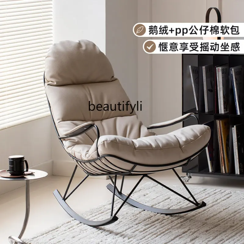 

Light Luxury Lazy Sofa Rocking Chair Sleeping Recliner Balcony Bedroom and Household Leisure Chair chairs for bedroom