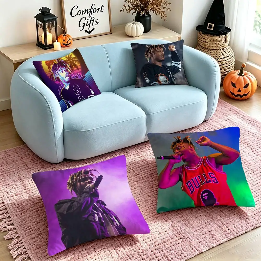 Rap J-Juice W-Wrld  Square Double-Sided printed Pillow Case Bedroom Bedside Pillow Sofa Cushion Cover