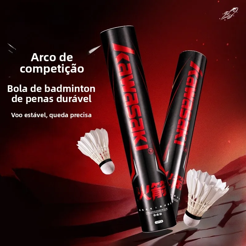 volants-de-badminton-en-plumes-de-canard-rocket-goose-stables-et-durables-pour-competition-et-entrainement-professionnels-lot-de-12-pieces
