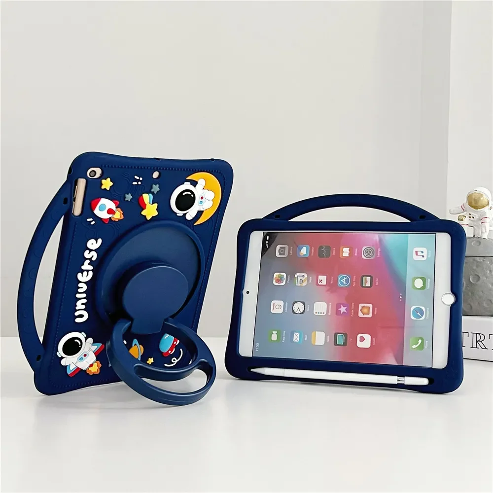 For iPad 7th 8th 9th 10.2 10th Gen Case 360 Rotation Stand Handle Cover IPad Air 2 3 4 5 10.9 2022 Mini 6 Pro 9.7 11 Kids Cases
