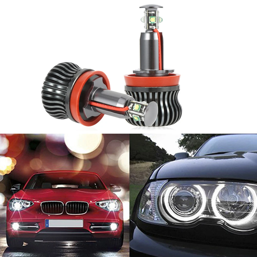 2Pcs LED Car Halo Rings Angel Eyes Marker Lights Bulbs 20W For BMW E82 E87 E60 E61 E63 E64 E90 E91 E93 E70 X5 E70 X6 2008-2013