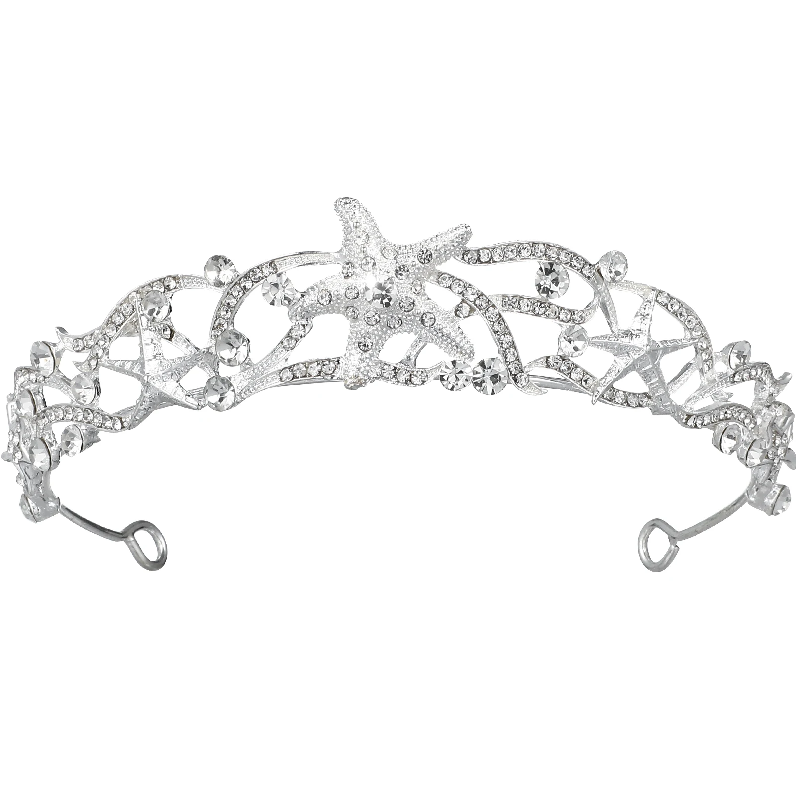 

Bridal Hair Accessories Crown Tiara Silver Tiaras for Wedding Party Rhinestones Stars Crown Headdress Fashion Bridal