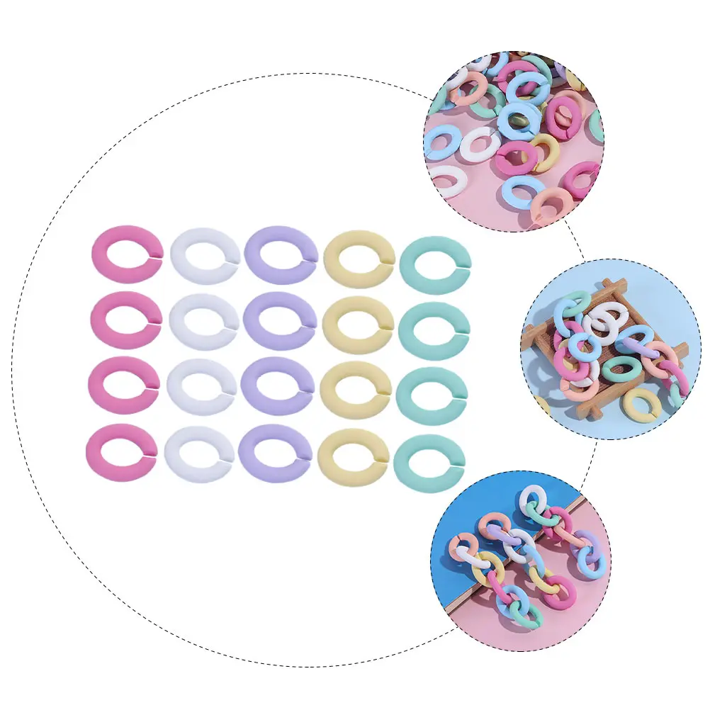 

20 Pcs Acrylic Jewelry Accessories DIY Ring The Cable Key Chain Buckles Link Connectors Detachable Bracelets