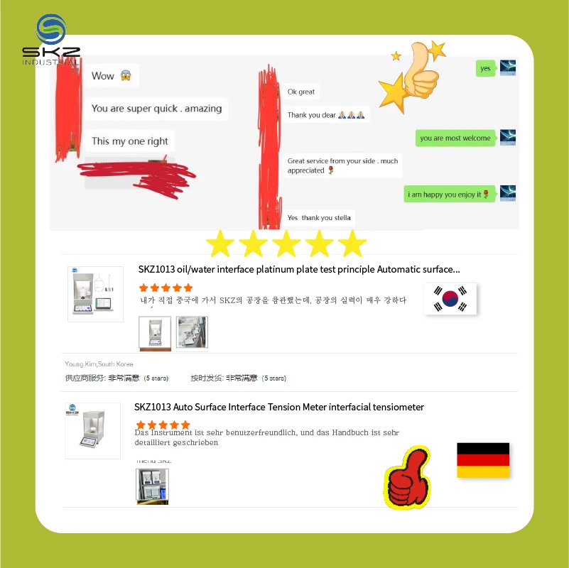 Alat Ukur Tegangan Permukaan Otomatis SKZ1013B Metode Plat dan Cincin Platinum 0-600mN/m dengan Garansi 1 Tahun untuk Pengujian Minyak