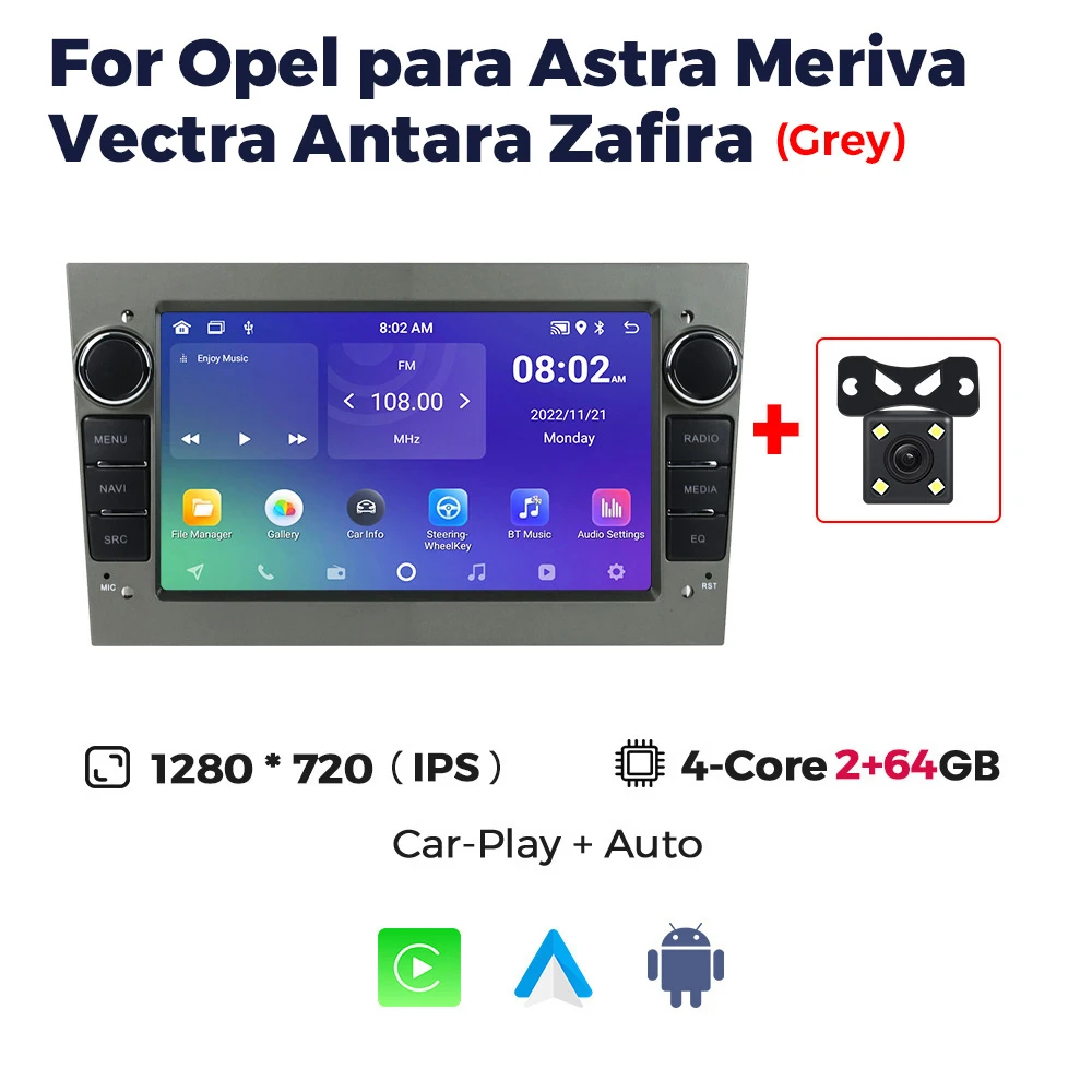 Auto radio multimedia voor Opel Astra H J 2004 Vectra Vauxhall Antara Zafira Corsa C D Vivaro Meriva Veda draadloze CarPlay