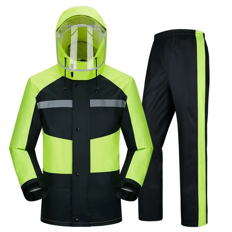 Rainstorm-proof raincoat rain pants set double-layer thickened electric vehicle motorcycle split raincoat