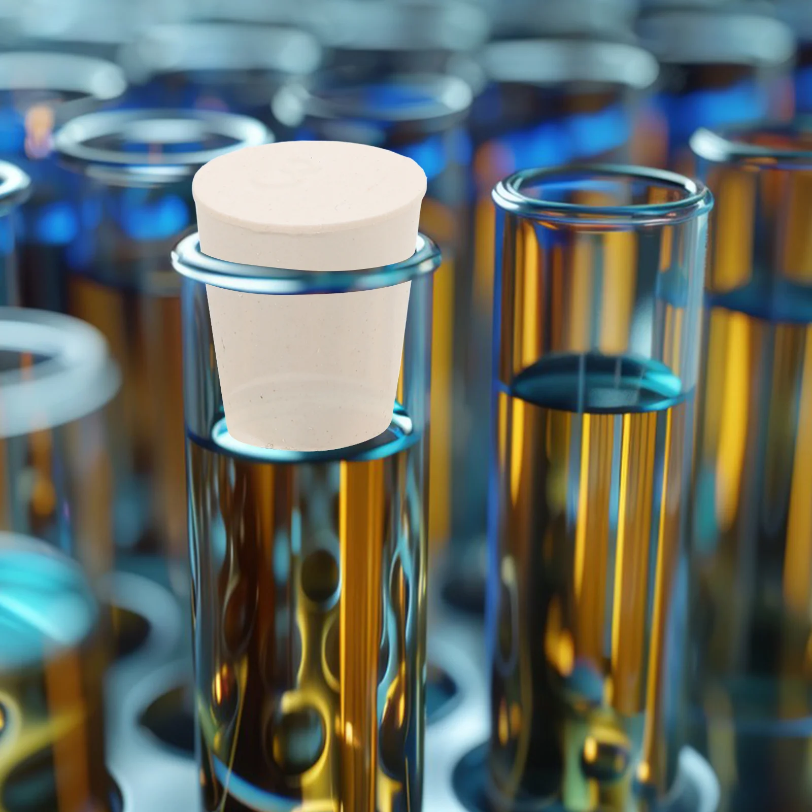 

10pcs Rubber Stopper Solid Tapered Round Hole Plug For Laboratory Flask Tube Bottle Sealing Tight Fit Rv Water Heater Drain