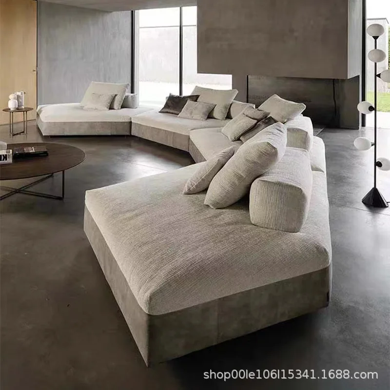 Modern Simple Combination Fabric Light Luxury Nordic Living Room Hotel Large Flat Floor Sales Office Special-shaped Down Sofa
