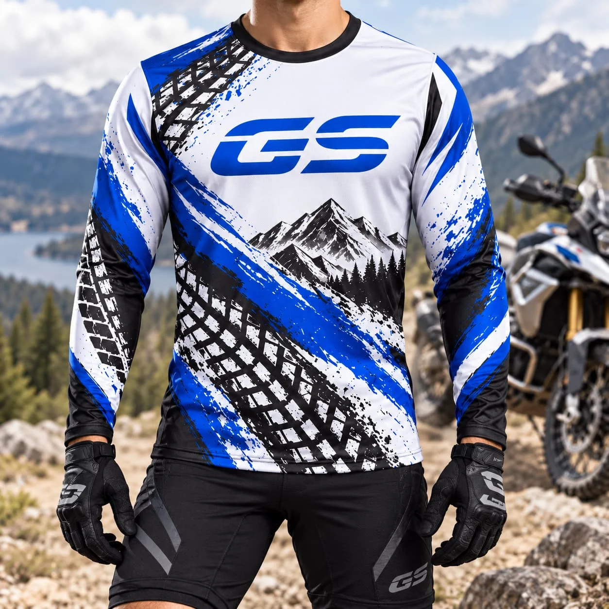 GS Adventure Mens Tshirt Motorcycle Jersey Long Sleeve Graphic Riding Shirt Mountain Style Outdoor Sport Unisex Clothing Male