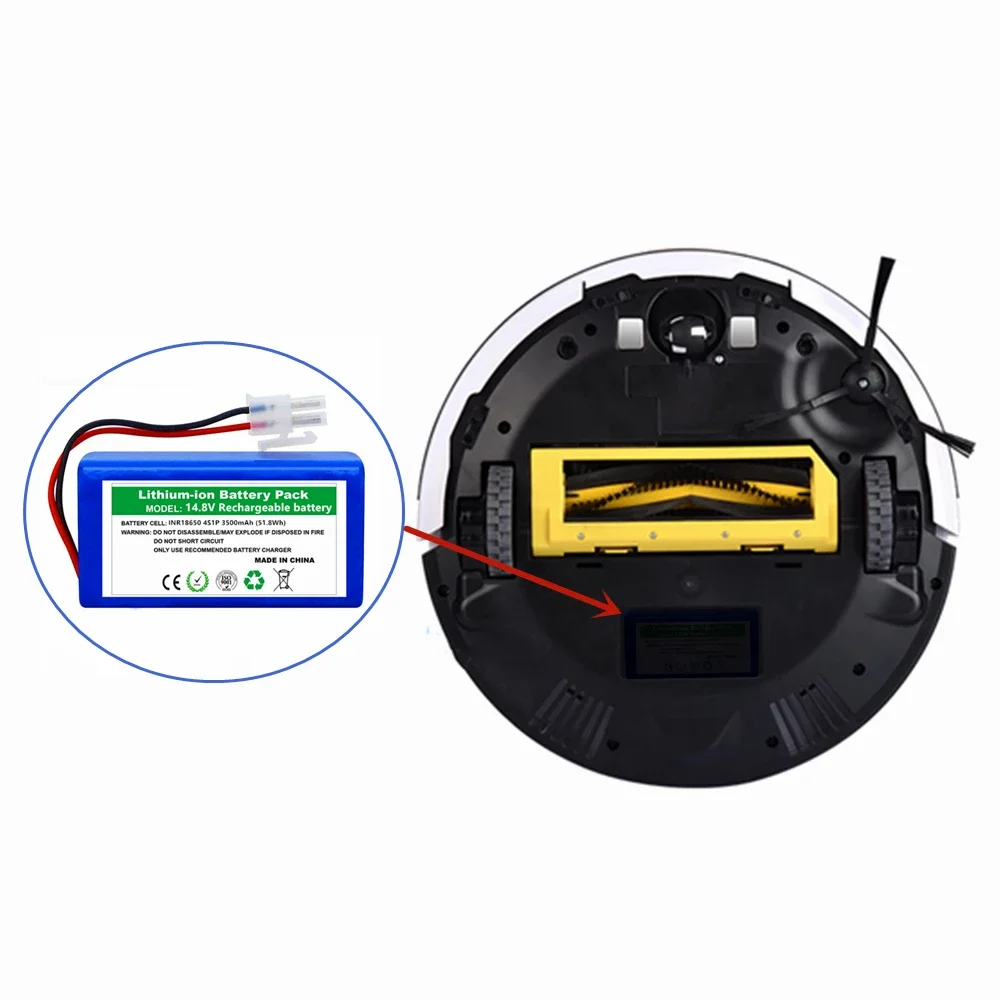 100% Новый оригинальный 14,8 в 3500 мАч литий-ионный перезаряжаемый аккумулятор для ILIFE A4 A4s V7s A6 V7s plus робот-пылесоса