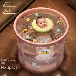 Baby Swimming Bucket Household Folding Baby Swimming Pool Newborn Indoor Transparent Swimming Bucket Children Bath Pool