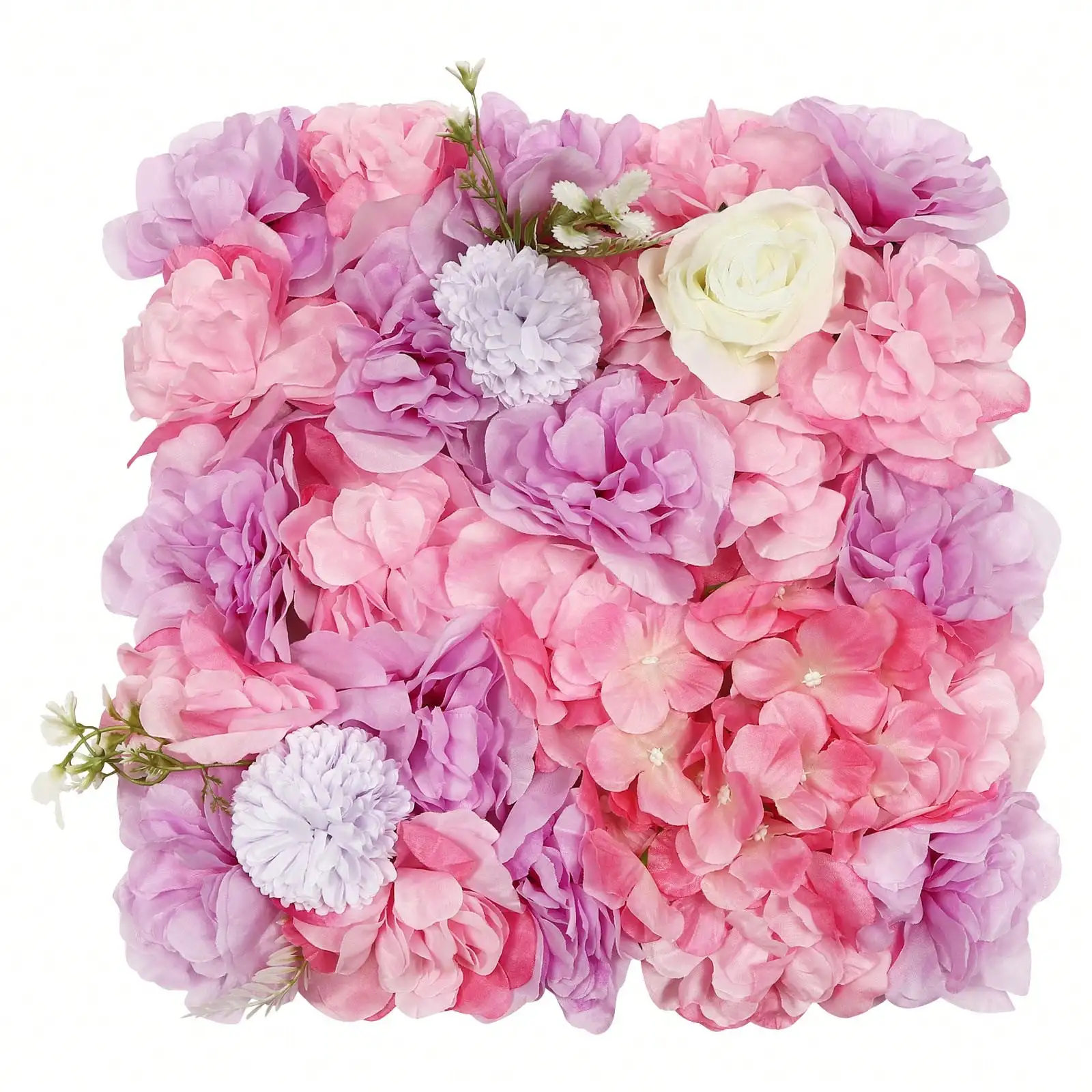 12PCS Artificial Flower Wall Panel 15''x15'' Decorative Hydrangea Flower Panels Wall Flower Panels For Party