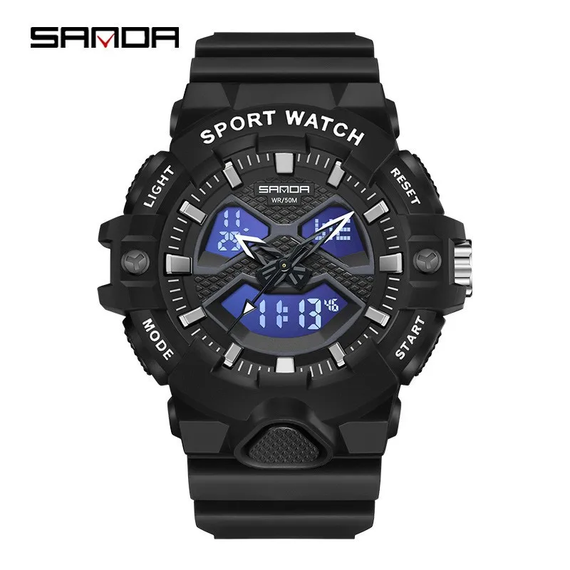 

Sanda 3150 Dual Display Sports Watch Electronic Quartz Dual Movement Luminous 50m Waterproof, Shockproof, and Drop resistant