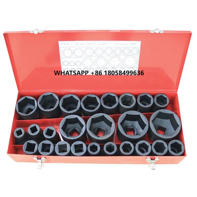 

Socket Sets Hand Tools Auto Repair Tools 1" 25pcs Drive Impact Socket Set Tool Kit Wrench Set Impact Sockets 1" Drives