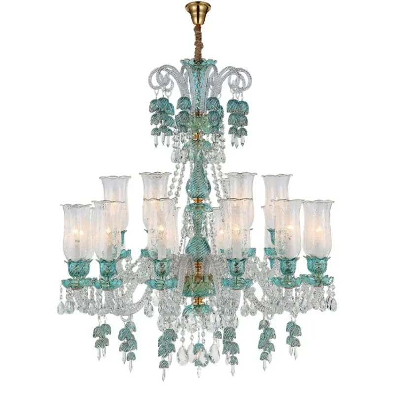 European Crystal Chandelier French Luxury Pendant Light for Living Room Bedroom Dining Hotel Villa Engineering Project