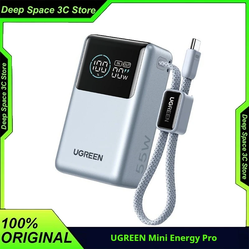 

UGREEN Energy Pro Mini 10000 мАч Power Bank 55 Вт Быстрая зарядка Мобильный PowerBank Портативный внешний аккумулятор для iPhone17 Pro Xiaomi