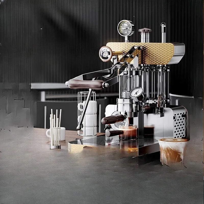 ماكينة صنع القهوة بالضغط اليدوي، ماكينة صنع القهوة التجارية المنزلية، قضيب ربط، إسبرسو، ضغط يدوي، استخلاص متغير #1