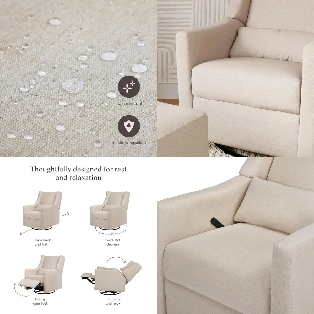 

Eco-Weave Recliner and Swivel Glider, GREENGUARD Gold Certified, Manual Recline, Water and Stain Resistant Fabrics