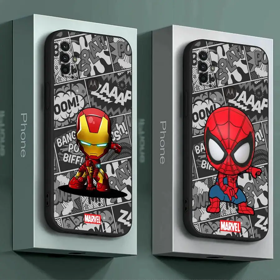 Marvel Avengers Spiderman IRonman Cover Phone Case for Motorola Moto G30 G31 G50 G51 G60S G71 G22 G32 G52 G72 G53 G73 Soft TPU