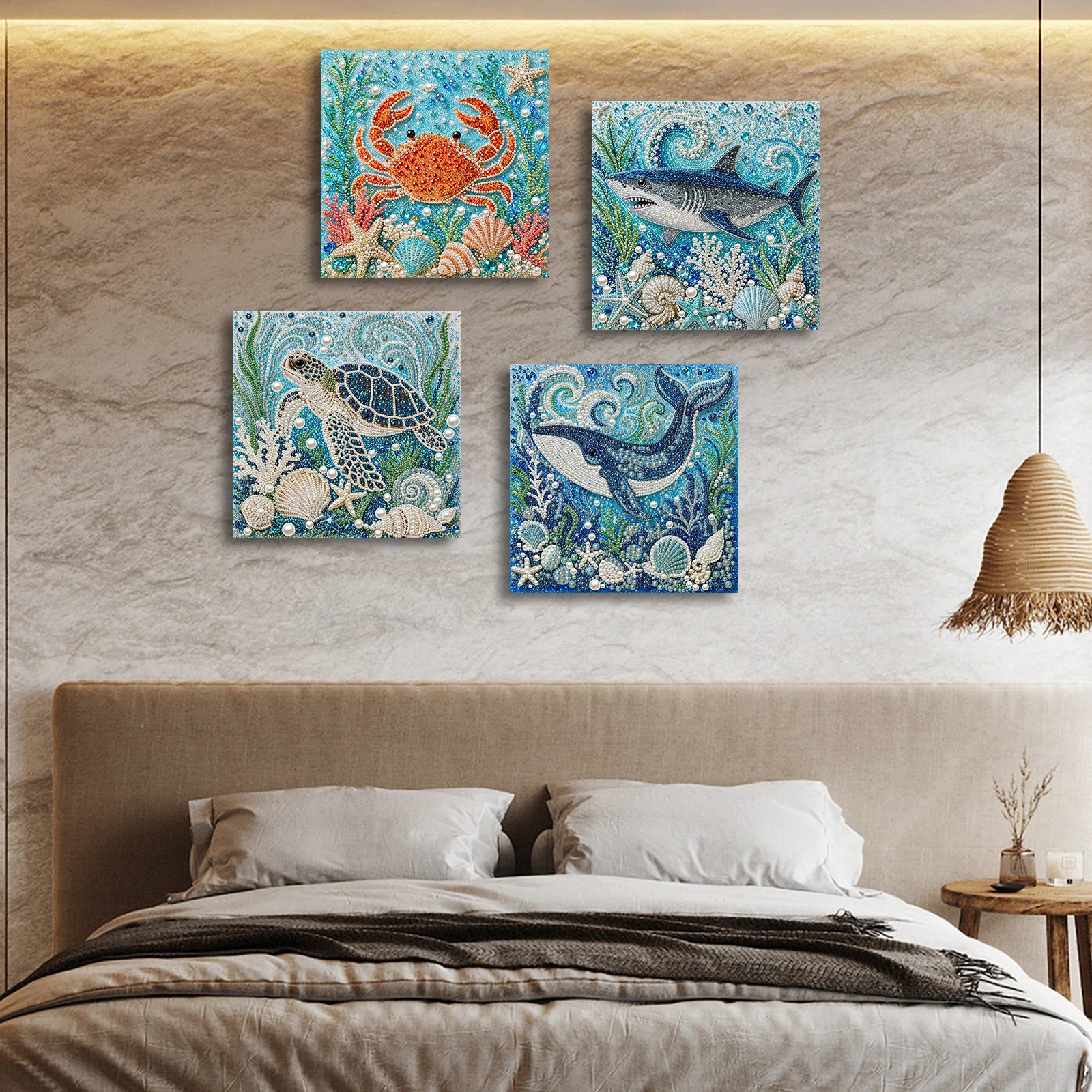 Ocean Theme DIY Pearl Diamond  - Art Craft Jellyfish ulasan dan harga