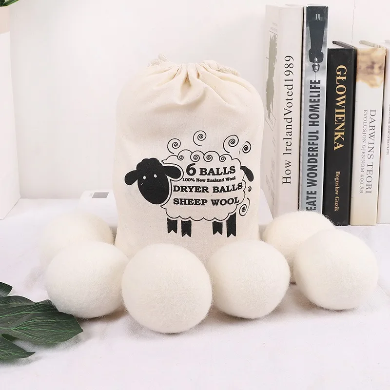 Wool Dryer Balls Reusable Natural Fabric Softener Laundry Washing Machine Accessories Home Washing 4/5/6cm Fleece Dryer Balls