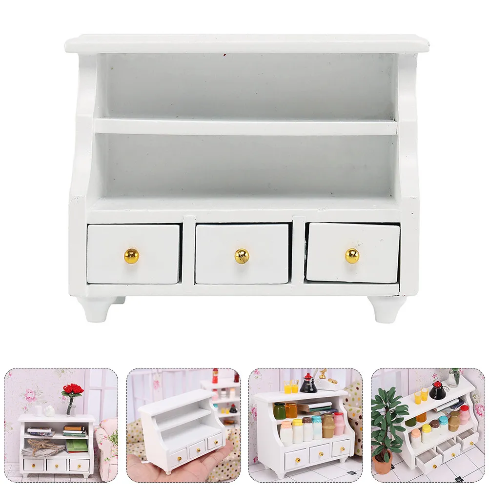 

1Pcs Mini House Wooden Chest Decor Compact Delicate Miniature Cabinet for Dollhouse Interiors Lifelike Detail Micro Scale