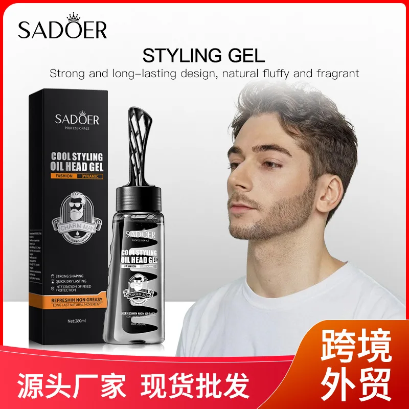 Gel de cera profesional para el cabello 2 en 1 con peine, pomada de pelo esponjosa de larga duración, barro, crema para el cabello para hombres, herramienta de Gel de peinado rápido para salón de belleza