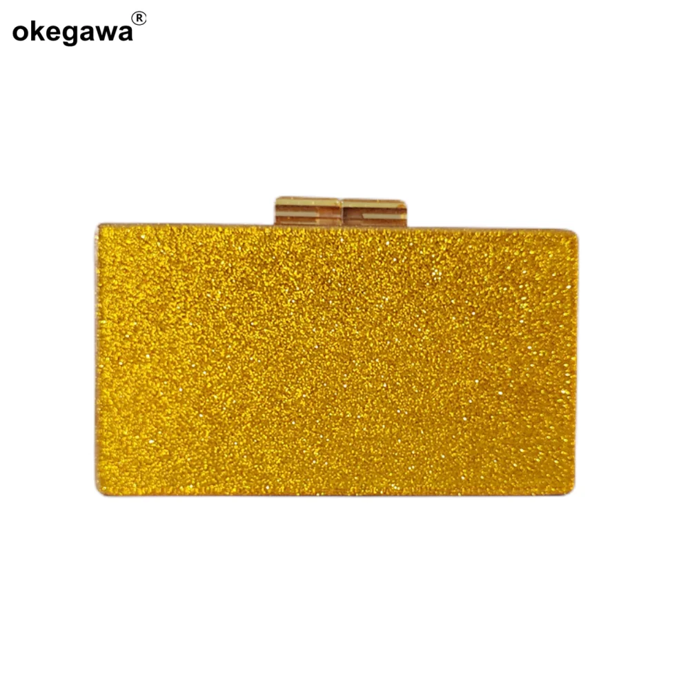 

Small Gold Glitter Acrylic Box Day Clutches Evening Bags For Women Sac A Main Femme Mini Party Wedding Brand Wallet Purses Bags