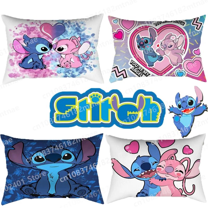 

Kawaii Disney Stitch Pillowslip Cartoon Home Decor 30x50cm Pillowcase Bedding Supplies Pillow Cover Cushion Case Kids Gift