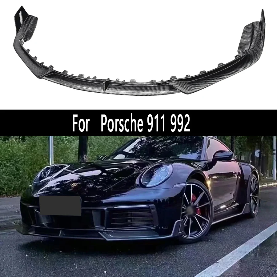 

For Porsche 911 992 2019-2023 Car Front Bumper Splitter Front Lip Chin Spoiler Diffuser Parts Body kit