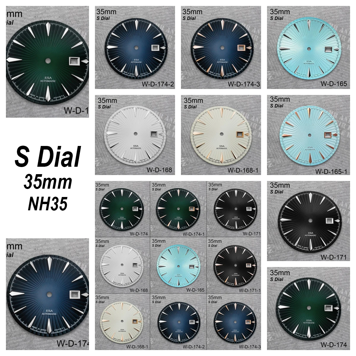 

35mm Cocktail S Logo Dial Suitable For NH35 Japan Automatic Movement Gradient High Quality Watch Modification Accessories